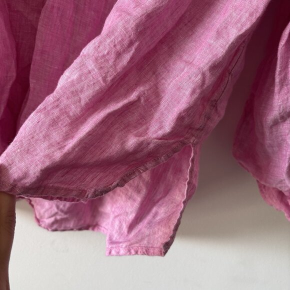 Cynthia Rowley 100% LINEN Plus Size 3X Pink Tunic Top  Feminine Resort Travel - Picture 6 of 15